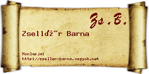Zsellér Barna névjegykártya